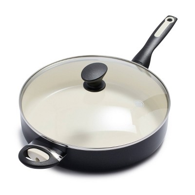 GreenPan Rio 5qt Ceramic Nonstick Covered Saute Pan with Helper Handle Black