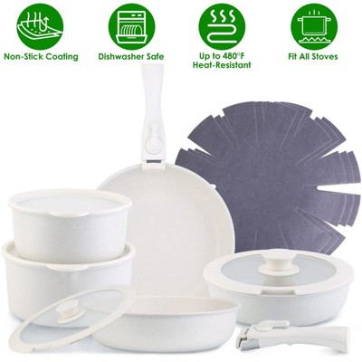 LunaLulinlk 17 Piece Non-Stick Cookware Set Induction Kitchen Cookware Set Fast and Even Heating