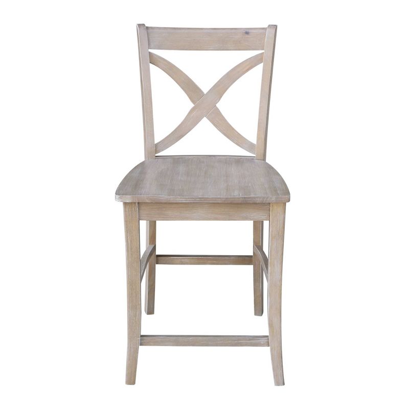 24&#34; Vinyard Counter Height Barstool Washed Gray/Taupe - International Concepts, 3 of 11