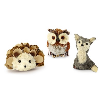 AuldHome Design Woodland Friends Figurines, 3pc Set; Forest Animals Decor for Fall, Christmas, Winter and Themed Decor or Parties