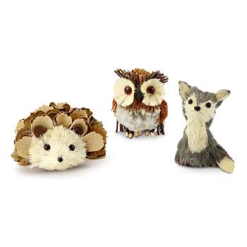 Auldhome Design-Woodland Friends Figurines (Fox, Owl, Hedgehog) Set of 3