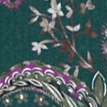 emerald green paisley floral