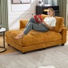 Oversized Corduroy Sleeper Sofa Chaise Lounge with USB Charging, Cup Holder, and Side Pocket - 2 of 4