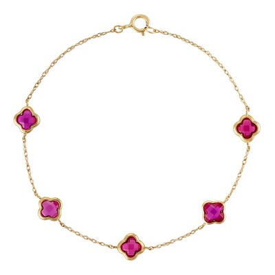 Designs By Gioelli 10K Yellow Gold Gemstone Clover Bracelet