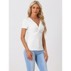 Allegra K Women's Twist Front Short Sleeve V Neck Casual Top - 2 of 4