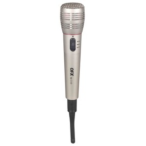 QFX® M-310 Wireless Microphone System with Handheld Microphone, Wireless Receiver, and Microphone Cable in Silver - 1 of 4