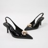 Women's Carlotta Patent Slingback Heels with Gold Dome Accent By Berness - 2 of 4