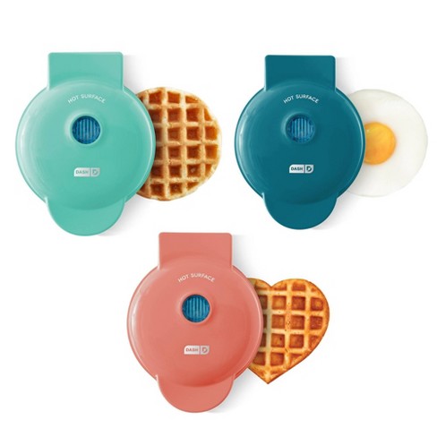 Dash Mini Waffle Maker, Griddle And Heart Waffle Maker - 3-piece