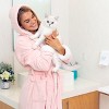 ADR Women's Robe Plush Fleece with Hood, Full Length Hooded Bathrobe Woman - 3 of 4