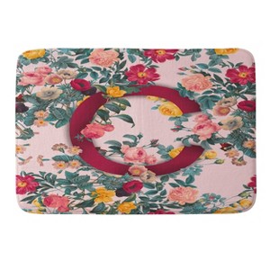 Deny Designs Burcu Korkmazyurek Summer Botanical Monogram Memory Foam Bath Mat - 1 of 4