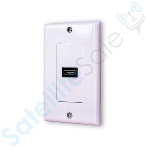SatelliteSale Universal HDMI 1.4 Wall Plate 10.2Gbps 4K/30Hz White With Screws And Wall Bracket Included - 1 of 4