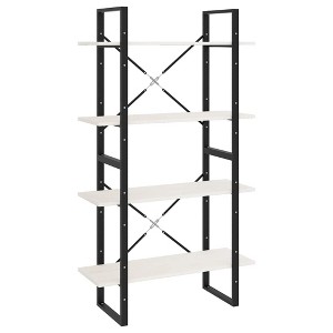 vidaXL 4-Tier Book Cabinet White 31.5"x11.8"x55.1" Solid Pine Wood - 1 of 4