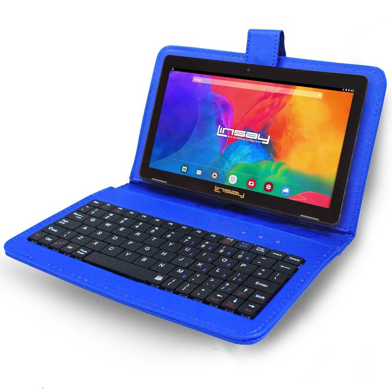 LINSAY 10.1" OCTA CORE 4GB RAM 128GB STORAGE New Android 13 Tablet with Keyboard Case, 1 of 3