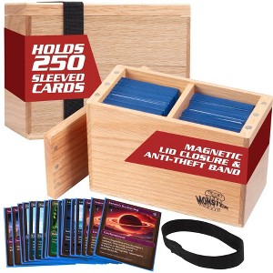 Monster Wooden Double Deck Box- Premium Holds 250 Sleeved Cards- Compatible with Yugioh, Magic The Gathering, Sport Cards Trading Game, Gift - 1 of 4