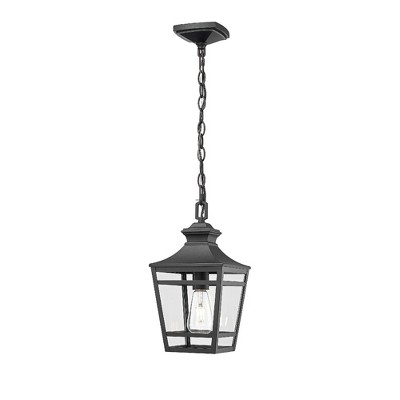 YUHAO Outdoor Gazebo and Porch Anti-Rust Waterproof Outdoor Ceiling Light Modern  Black(1 PACK)
