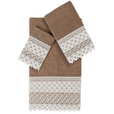 Linum Home Textiles 100% Turkish Cotton AIDEN Embellished Towel Set