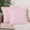 Unique Bargains Printed Decorative Faux Fur Heart Pattern Soft Pillow Covers 2 Pcs - 2 of 4