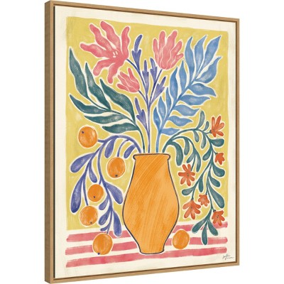 24" x 31" Orange Vase Botanical Canvas Print