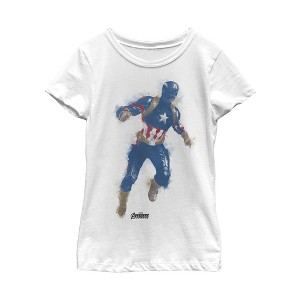 Girl's Marvel Avengers: Endgame Captain America Spray Paint T-Shirt - 1 of 4