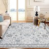 Washable Area Rug - Vintage Oriental Carpet, Soft Faux Wool, Non-Slip Stain Resistant for Kitchen, Living Room, Bedroom, Office - 2 of 4