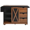 Grungis Kitchen Island Cart with Drop Leaf,Kitchen Island on Wheels with Barn Door and Power Outlet,Island Table with Spice Rack for Kitchen - 4 of 4
