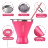 Itopfox Stainless Steel Martini Tumbler with Lid & Silicone Straw - Vacuum Insulated Elegant Design for Chilled Drinks (Red) - 4 of 4