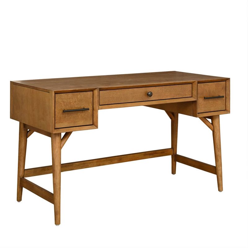 Reed Mid Century Office Desk with Storage Light Brown - Abbyson Living, 5 of 11