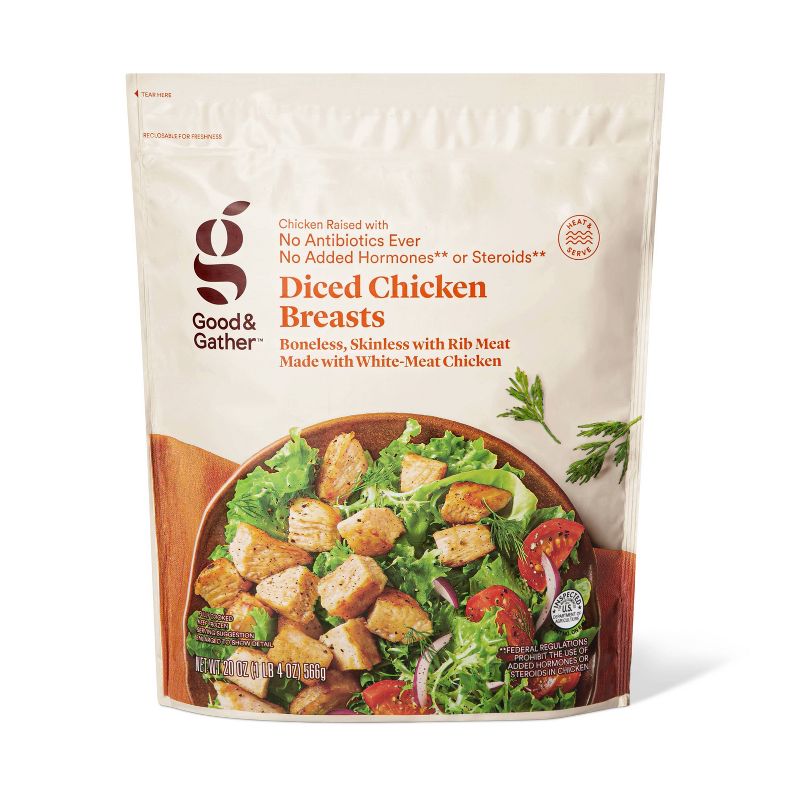 Diced &#38; Grilled Chicken Breast - Frozen - 20oz - Good &#38; Gather&#8482;, 1 of 5