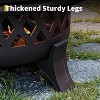 37 Inch Outdoor Fire Pit with Spark Screen and Stoker Tool,Portable Wood Burning Fire Pits for Camping - 4 of 4