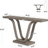 Gulches Farmhouse 55" Console Sofa Hallway Table, Wood, U-Shaped Legs, Light Grey - 2 of 4