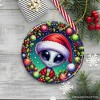 Galactic Winter Alien Ceramic Ornament, Festive Christmas Space Gift and Decor| OrnamentallyYou - 4 of 4