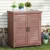 Cedar Wood Potting Bench with Metal Top & Storage Cabinet, Outdoor Garden Workstation for Planting and Tools - 2 of 4
