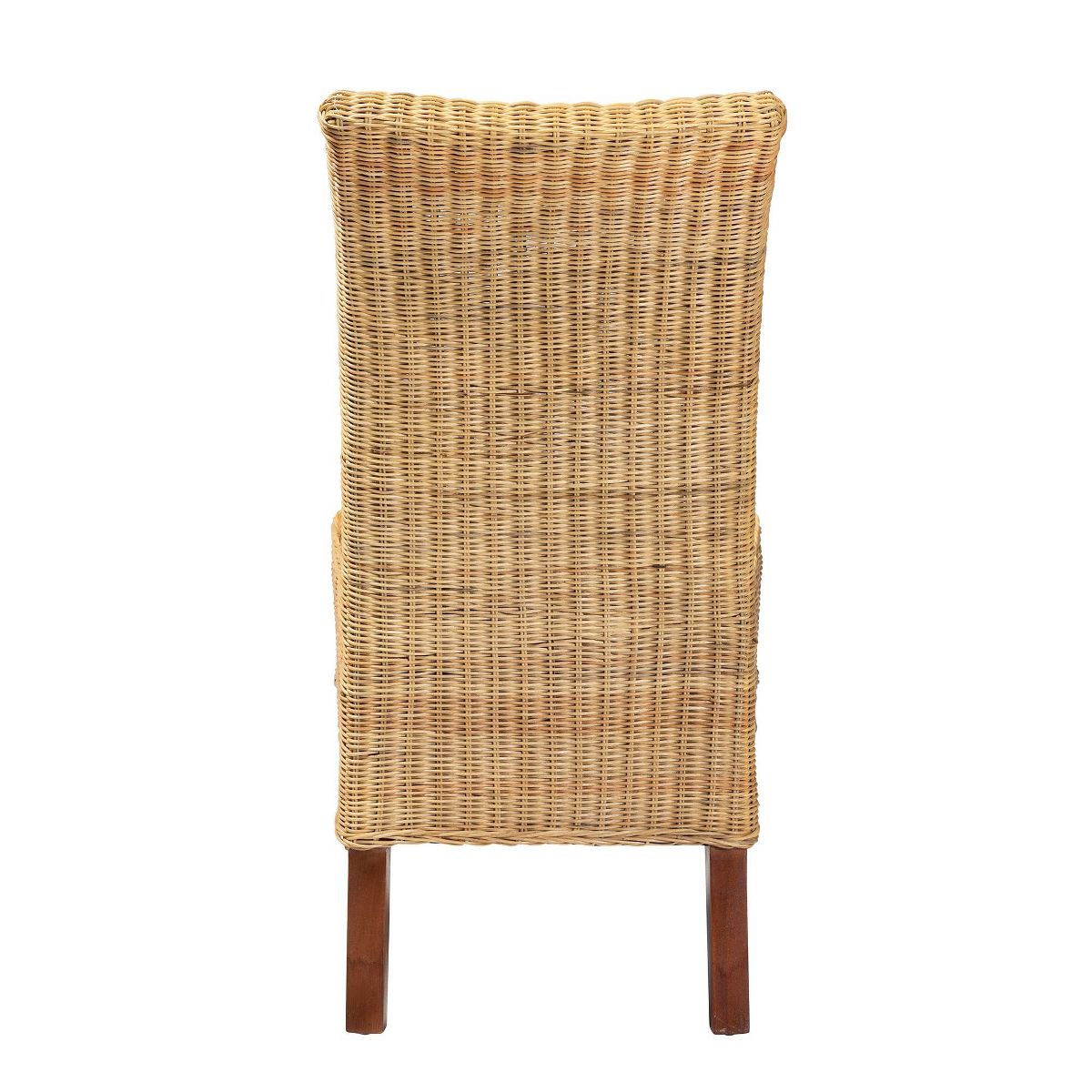 Shamara Natural Rattan and Mahogany Wood Dining Chair Walnut Brown - bali & pari - thumbnail 5