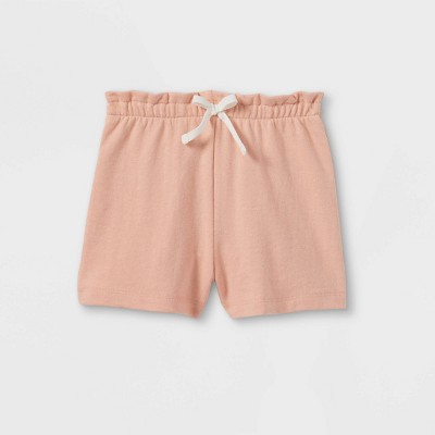 Grayson Mini Toddler Girls' Ribbed Paperbag Waist Shorts - Pink