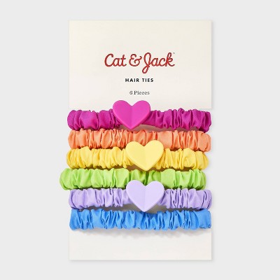 Mini Elastic Scrunchies with Hearts - 6pk - Cat & Jack - image 2