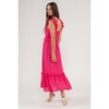August Sky Women's Flutter Sleeve Smocked Midi Dress - 2 of 4