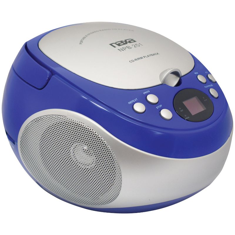 Naxa® 2.4-Watt Portable CD Player with AM/FM Radio (Blue), 3 of 5