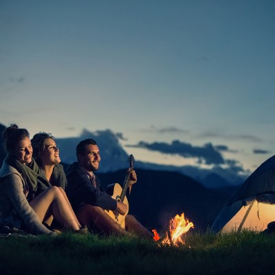 Black Battery-Operated 2-in-1 Camping Fan and LED Light