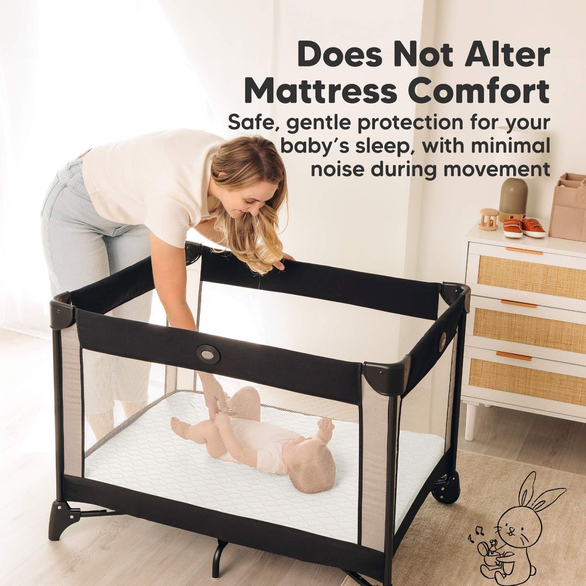 KeaBabies Mavy Protect+ Waterproof Crib Mattress Protector Covers, Quilted Cotton Baby Mattress Topper, Toddler Crib Sheets - thumbnail 9