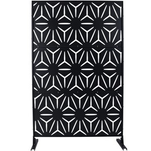 CAVINAS Matrix Metal Decorative Patio Screens, Outdoor & Indoor, Freestanding Decorative Privacy Screen for Deck Balcony Patio - 1 of 4