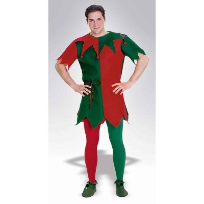 Forum Novelties Christmas Holiday Elf Costume Tights Adult: Red & Green ...