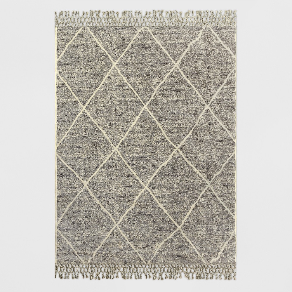  x 7' Desert Hatch Outdoor Rug Gray