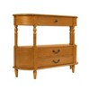ORRD 43" Retro Console Table with 3 Drawers - Curved Wood Sofa Table for Behind Couch, Entryway Hallway Table with Storage Shelf, Brown - 3 of 4