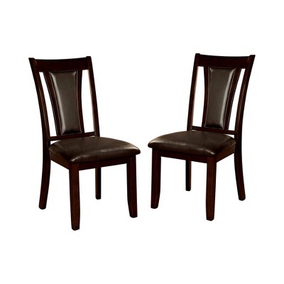 Set of 2 Nelson Leatherette Panel Back Side Chair Dark Red/Brown - HOMES: Inside + Out