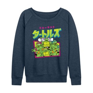 Women's - Teenage Mutant Ninja Turtles - Kanji Lightweight French Terry Wide Neck Long Sleeve Shirt - 1 of 4