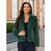 Seta T Women's Fashion Long Sleeve Faux Fur Fluffy Notch Lapel Cropped Jacket - 3 of 4