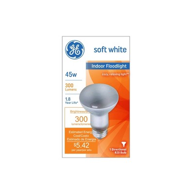 Ge 45 Watt Floodlight Indoor Soft White Medium Base Target