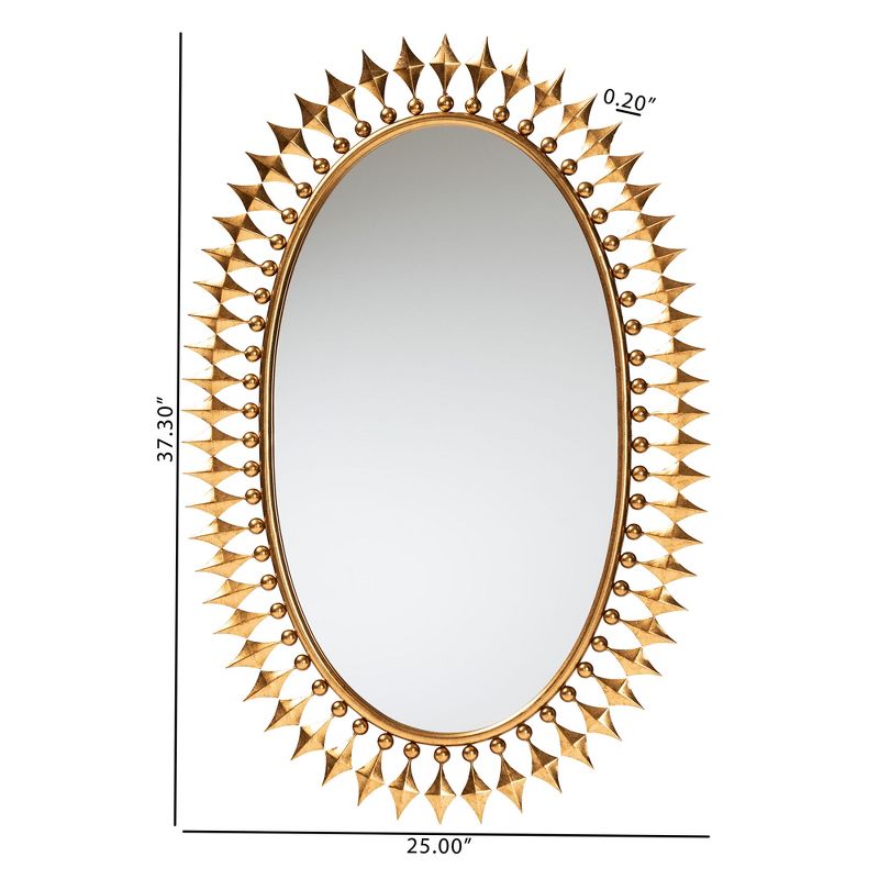 Baxton Studio Rogier Modern Glam and Luxe Antique Goldleaf Metal Accent Wall Mirror, 4 of 5