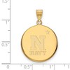 Black Bow Jewelry 14k Yellow Gold Navy Midshipmen NCAA Large Pendant - 2 of 3
