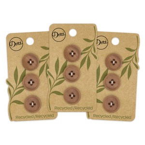 Dritz 18mm Recycled Paper Round Buttons Beige: Sewing Fasteners, Plastic, 9 Pieces, 3.5" Length & Width - 1 of 4